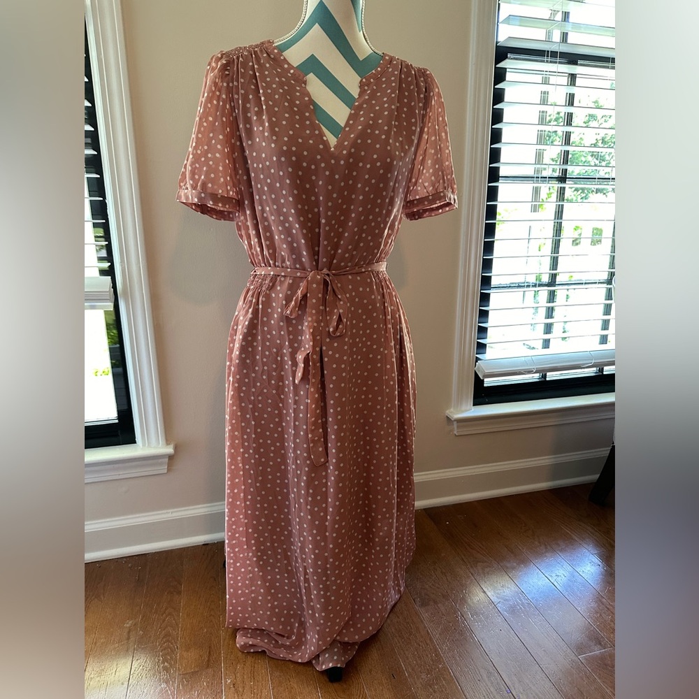 *LAST CHANCE* A New Day Polka Dot Short Sleeve Maxi Dress - NWT